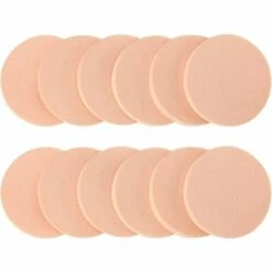 ILOVEMILAN 12 Packungen Schminkschwämme Set Puff Makeup Schwamm Einheitsgröße Erwachsene Unisex Schaumstoffschwämme (runde Hautfarbe) -Angebote Fliesenleger-Werkzeug Store 54468007 3