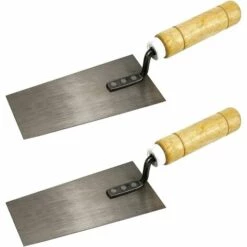 QERSTA Trapezkelle Edelstahl 2 Stück Glättkelle Mit Holzgriff Essential Gipskelle Gipsspachtel Essential Maurer Werkzeug Set