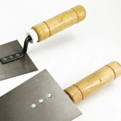 QERSTA Trapezkelle Edelstahl 2 Stück Glättkelle Mit Holzgriff Essential Gipskelle Gipsspachtel Essential Maurer Werkzeug Set -Angebote Fliesenleger-Werkzeug Store 54919167 5