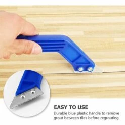 QERSTA Set Mit 4 Mörtelentfernungswerkzeugen, Fugenraspel, Fliesenschaber, Küche, Bad, Boden- Und Fliesenreinigung, Blau Und Schwarz -Angebote Fliesenleger-Werkzeug Store 54919501 3