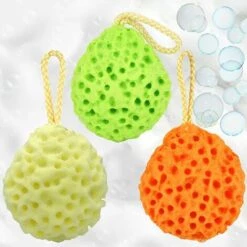 GESCHENKE 3er-Pack Badeschwamm Dusche Natürlicher Körperschwamm Wabenstruktur Pflanzlicher Badeschwamm Bad Für Baby Frauen Männer Körper Badeschwämme 3 Farben