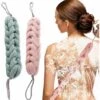 LANGRAY Luffa Pouf Duschbad Schwamm, Luffa Duschnetz Badeschwamm Essential Skin Care Scrub Peeling Körperbürste Rückenschrubber Für Die Dusche Für Männer Frauen (Grün Und Pink)