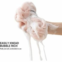 LANGRAY Luffa Pouf Duschbad Schwamm, Luffa Duschnetz Badeschwamm Essential Skin Care Scrub Peeling Körperbürste Rückenschrubber Für Die Dusche Für Männer Frauen (Grün Und Pink) -Angebote Fliesenleger-Werkzeug Store 55035023 3