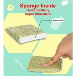 LANGRAY Set Mit 8 Schrubbschwämmen - Doppelseitige Metallschwämme Für Küche Und Bad Reinigungsschwamm Für Geschirr, Töpfe Und Utensilien -Angebote Fliesenleger-Werkzeug Store 55035350 5
