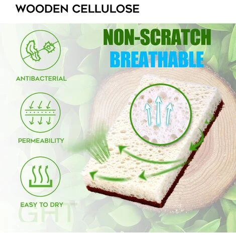 LANGRAY 10 Natürliche, Pflanzliche, Biologisch Abbaubare Und Kompostierbare, Langlebige Und Geruchlose Scheuerschwämme Zum Reinigen Von Geschirr Und Küche. 3 LANGRAY 10 Natürliche, Pflanzliche, Biologisch Abbaubare Und Kompostierbare, Langlebige Und Geruchlose Scheuerschwämme Zum Reinigen Von Geschirr Und Küche. – Bild 3