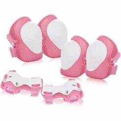 ILOVEMILAN Sportgeräte Kinderschutz 6 Stück Handgelenkschutz Ellbogen Knieschützer (Rosa)