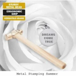 TINOR 13 Zoll Langer, Funkenfreier Stanzhammer Aus Messing Mit Doppelseitigen Hammerköpfen Und Holzgriff Für DIY Craft Dapping Punch -Angebote Fliesenleger-Werkzeug Store 55359457 3