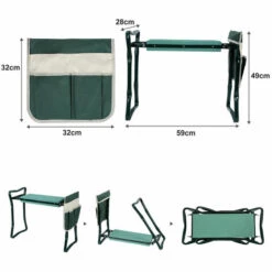 SWANEW 2 In 1 Kniebank Mit Weichem Kniekissen, Klappbarer Gartenhocker Mit 1 Grosse Werkzeugtaschen, Gartenbank Aus Stahl,bis 150 Kg Mit 4X Werkzeug -Angebote Fliesenleger-Werkzeug Store 55494391 3