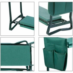 SWANEW 2 In 1 Kniebank Mit Weichem Kniekissen, Klappbarer Gartenhocker Mit 1 Grosse Werkzeugtaschen, Gartenbank Aus Stahl,bis 150 Kg Mit 4X Werkzeug -Angebote Fliesenleger-Werkzeug Store 55494391 4