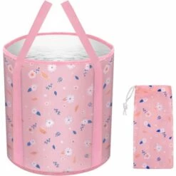 BENOBBY KIDS Faltbarer Eimer, Tragbarer Wasserdichter Multifunktionaler Faltbarer Eimer Mit Aufbewahrungstasche, Tragbarer Faltbarer Eimer Für Waschbecken, Geeignet Für Outdoor-Camping, Reisen Sowie Das Upgrade Der Kleinen Rosenblume
