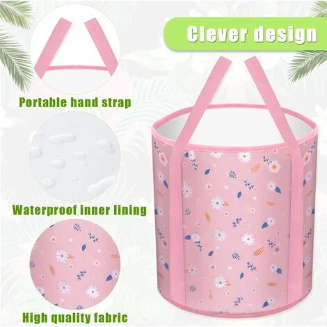 BENOBBY KIDS Faltbarer Eimer, Tragbarer Wasserdichter Multifunktionaler Faltbarer Eimer Mit Aufbewahrungstasche, Tragbarer Faltbarer Eimer Für Waschbecken, Geeignet Für Outdoor-Camping, Reisen Sowie Das Upgrade Der Kleinen Rosenblume 2 BENOBBY KIDS Faltbarer Eimer, Tragbarer Wasserdichter Multifunktionaler Faltbarer Eimer Mit Aufbewahrungstasche, Tragbarer Faltbarer Eimer Für Waschbecken, Geeignet Für Outdoor-Camping, Reisen Sowie Das Upgrade Der Kleinen Rosenblume – Bild 2