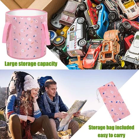 BENOBBY KIDS Faltbarer Eimer, Tragbarer Wasserdichter Multifunktionaler Faltbarer Eimer Mit Aufbewahrungstasche, Tragbarer Faltbarer Eimer Für Waschbecken, Geeignet Für Outdoor-Camping, Reisen Sowie Das Upgrade Der Kleinen Rosenblume 3 BENOBBY KIDS Faltbarer Eimer, Tragbarer Wasserdichter Multifunktionaler Faltbarer Eimer Mit Aufbewahrungstasche, Tragbarer Faltbarer Eimer Für Waschbecken, Geeignet Für Outdoor-Camping, Reisen Sowie Das Upgrade Der Kleinen Rosenblume – Bild 3