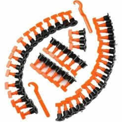 HIASDFLS 50-teiliges Fliesen-Nivellierungssystem-Set, Wiederverwendbare Fliesen-Nivellierer-Fliesenverlege-Kits Enthalten 2 Sätze Boden- Und Wand-Werkzeugschlüssel