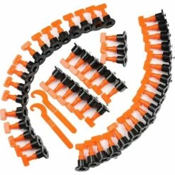 HIASDFLS 50-teiliges Fliesen-Nivellierungssystem-Set, Wiederverwendbare Fliesen-Nivellierer-Fliesenverlege-Kits Enthalten 2 Sätze Boden- Und Wand-Werkzeugschlüssel -Angebote Fliesenleger-Werkzeug Store 55534424 3