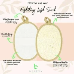 HIASDFLS EXFOLIANT LOOFAH SPONGER WOBBER - PACK Von 2 Naturschwämme LOOFAH, Peeling Peeling Puffer Für Den Duschkörper, Um Tote Haut Zu Beseitigen 8 HIASDFLS EXFOLIANT LOOFAH SPONGER WOBBER - PACK Von 2 Naturschwämme LOOFAH, Peeling Peeling Puffer Für Den Duschkörper, Um Tote Haut Zu Beseitigen -Angebote Fliesenleger-Werkzeug Store 55534935 4