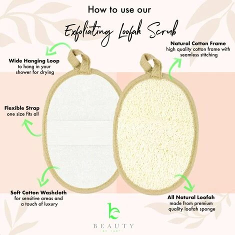 HIASDFLS EXFOLIANT LOOFAH SPONGER WOBBER - PACK Von 2 Naturschwämme LOOFAH, Peeling Peeling Puffer Für Den Duschkörper, Um Tote Haut Zu Beseitigen 4 HIASDFLS EXFOLIANT LOOFAH SPONGER WOBBER - PACK Von 2 Naturschwämme LOOFAH, Peeling Peeling Puffer Für Den Duschkörper, Um Tote Haut Zu Beseitigen – Bild 4