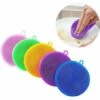 GESCHENKE Silikonschwamm – 5 Stück Mehrfarbiger Antibakterieller Küchenschwamm Zum Reinigen Von Küchenutensilien Für Gemüse, Obst, Lebensmittelqualität, Silikon-Schrubberbürste (rund)