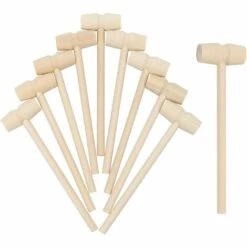 OYLDA 10 Stück Holzhammer Klein, Mini-Holzkrabben-Hummerschlägel Basteln Holzhammer