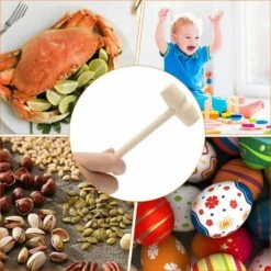 OYLDA 10 Stück Holzhammer Klein, Mini-Holzkrabben-Hummerschlägel Basteln Holzhammer -Angebote Fliesenleger-Werkzeug Store 55931143 3