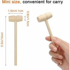 OYLDA 10 Stück Holzhammer Klein, Mini-Holzkrabben-Hummerschlägel Basteln Holzhammer -Angebote Fliesenleger-Werkzeug Store 55931143 4