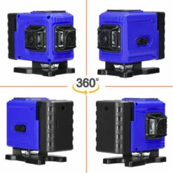 HAPPYSHOPPING Multifunktionaler 12-Linien-Laser Mit Grünem Licht, 3 °, Selbstnivellierende Maschine, Wiederaufladbares Lithium-Batterie-Nivellierwerkzeug, Omnidirektionaler Bodenwandaufkleber,EU -Stecker, Blau -Angebote Fliesenleger-Werkzeug Store 56198688 5