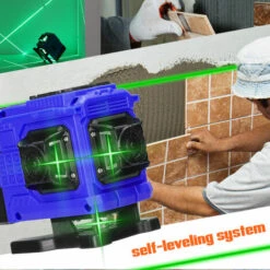 HAPPYSHOPPING Multifunktionaler 12-Linien-Laser Mit Grünem Licht, 3 °, Selbstnivellierende Maschine, Wiederaufladbares Lithium-Batterie-Nivellierwerkzeug, Omnidirektionaler Bodenwandaufkleber,EU -Stecker, Grün -Angebote Fliesenleger-Werkzeug Store 56198707 5