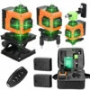 HAPPYSHOPPING Multifunktionaler 16-Linien-Laser-Level 3 ° Selbstnivellierungsfunktion Nivellierungswerkzeug Omnidirektionaler Bodenwandaufkleber Heimwerker-Werkzeugset,EU -Stecker, Orange