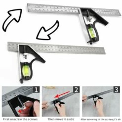 WERKZEUGE 300 Mm Kombinationswinkel – Metrisch – Universelles Und Genaues Kombinationswinkel Aus Metall Mit Stopper Und Anreißwerkzeug – Professionelles High-End-Messwerkzeug -Angebote Fliesenleger-Werkzeug Store 57120525 4