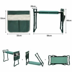 SWANEW 2 In 1 Kniebank Mit Weichem Kniekissen, Klappbarer Gartenhocker Mit 1 Grosse Werkzeugtaschen, Gartenbank Aus Stahl,bis 150 Kg -Angebote Fliesenleger-Werkzeug Store 57234655 3