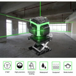 HAPPYSHOPPING Multifunktionaler 12-Linien-Laser Mit Grünem Licht, 3 °, Selbstnivellierende Maschine, Wiederaufladbares Lithium-Batterie-Nivellierwerkzeug, Omnidirektionaler Bodenwandaufkleber Mit Vertikaler, Horizontaler, Schräger Linie,EU -Stecker, Mehrfarbig -Angebote Fliesenleger-Werkzeug Store 57279621 4