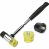 TINOR Gummihammer, Kleiner 25-mm-Nylon-Gummihammer Mit 2 Ersatz-Hammerköpfen