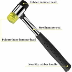 TINOR Gummihammer, Kleiner 25-mm-Nylon-Gummihammer Mit 2 Ersatz-Hammerköpfen -Angebote Fliesenleger-Werkzeug Store 57594657 3