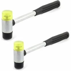 TINOR Gummihammer, 2 Stück, Gummihammer, 25 Mm Kleiner Nylon-Gummihammer, Schwarzer Griff, Doppelseitiger Hammerdurchmesser Für DIY-Projekte, Handwerk (25 Mm)