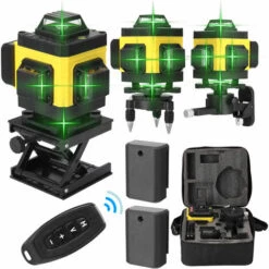 HAPPYSHOPPING Multifunktionales 16-Linien-Laser-Level-Tool Vertikale Horizontale Linien Mit 3 ° Selbstnivellierungsfunktion,EU -Stecker, Mehrfarbig