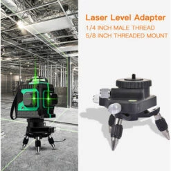 DIYOZZY Laser Level Adapter, Metall 360-Grad Rotierende Basis Für Laser Level Stativ Stecker, 1/4'' Gewindebefestigung Und Horizontale Blase, Mikrojustierung Feindrehende Drehbasis -Angebote Fliesenleger-Werkzeug Store 58893413 3