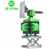 DIYOZZY 3D Green Beam Self-Nivelling Laser Level 3x360 Cross Line Drei Ebenen Nivellierung Und Ausrichtung Laser Level Tool -Zwei 360° Vertikale Und Eine 360° Horizontale Linie -Magnetische Drehbare Basis 12-Linie 12-Draht Eurocode EU