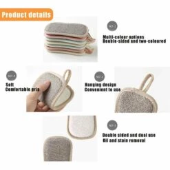 BARES Set Of 8 Washable And Reusable Microfiber Dishwashing Sponges, Double-Sided Non-Scratching Scratching Dishwashing And Kitchen Sponge With Dishwashing For Cleaning Dishes And Pans -Angebote Fliesenleger-Werkzeug Store 59043129 3