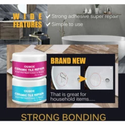 LIFCAUSAL OUHOE Keramikfliesen-Reparaturmittel Keramikpaste Closestool Marmorgrube Glasierte Keramikfliesen-Reparaturpaste,Weiß -Angebote Fliesenleger-Werkzeug Store 59307783 5