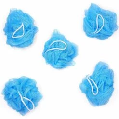 WERKZEUGE Cosmetics – Bath & Shower Flower – 5 Pack – Peeling-Schwamm – Premium-Qualität – Nylon – Blau -Angebote Fliesenleger-Werkzeug Store 59710300 4
