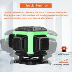 ASUPERMALL Multifunktional 12 Linien Grüne Licht Laserpegel 3 ° Selbstniveau-Maschine Wiederaufladbarer Lithium-Batterie-Leveling-Werkzeug Omnidirektionaler Bodenwandaufkleber Mit Vertikaler Horizontaler Schräglinie -Angebote Fliesenleger-Werkzeug Store 60029021 5