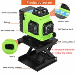 ASUPERMALL Multifunktional 16 Linien Laserpegel 3 ° Selbstniveau-Funktionsniveau-Tool Omnidirektionaler Grundwand Aufkleber Home Verbesserungstools Set Set -Angebote Fliesenleger-Werkzeug Store 60029170 5