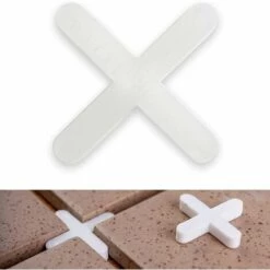Thsinde Tile Spacers, 2 Mm Thick, 100 Pieces, Cross Joints For Even Spacing When Laying Tiles, Cross Joint Spacers Can Be Grouted, 100 X Tile Cro