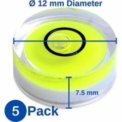 TINOR Wasserwaage 5er Pack Ø 12 Mm Durchmesser Präzisions-Wasserwaage Mit Luftlibelle Mini-Wasserwaage Für Kamera Camping Und Wohnwagen Wasserwaage -Angebote Fliesenleger-Werkzeug Store 60367503 3
