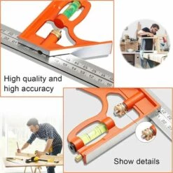 QERSTA 300 Mm Kombinationswinkel, Kombinationswinkellineal, Quadratische Kombinationsmesswerkzeuge, Kombinationswinkellineal Aus Edelstahl, Metall Genau Und Praktisch -Angebote Fliesenleger-Werkzeug Store 60660248 4
