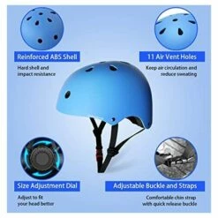 BF Kinder Fahrradhelm 3-13 Jahre Alt Mädchen Helm Junge Kleinkind Kind Rollenschutz Knieschoner Ellenbogenschoner Handgelenkschoner Helm 7-teiliges Set S Größe Blau