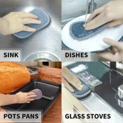 BF 6 Doppelseitige Anti-Kratz-Pads Antibakterieller Mikrofaserschwamm Reinigt Effektiv Alle Oberflächen 7 BF 6 Doppelseitige Anti-Kratz-Pads Antibakterieller Mikrofaserschwamm Reinigt Effektiv Alle Oberflächen -Angebote Fliesenleger-Werkzeug Store 60992046 3