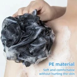 ILOVEMILAN 1 Packung Großer Dusch-Luffa-Schwamm, Mesh-Schwamm, Großer Schwamm, Badeschwamm, Schwarze Badekugel, Herren- Und Damen-Badezimmer-Peeling-Zubehör (1 Packung, Schwarz) -Angebote Fliesenleger-Werkzeug Store 61085788 4