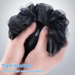 ILOVEMILAN 1 Packung Großer Dusch-Luffa-Schwamm, Mesh-Schwamm, Großer Schwamm, Badeschwamm, Schwarze Badekugel, Herren- Und Damen-Badezimmer-Peeling-Zubehör (1 Packung, Schwarz) -Angebote Fliesenleger-Werkzeug Store 61085788 5