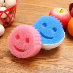 GESCHENKE 3Pcs Smiley-Gesichtsreiniger Smiley-Imitation Luffa-Schwamm Wischtuch Wabenschwamm Haushalt Küche Reinigung Geschirrspülen Baumwolle Original Kratzfest (weiß) -Angebote Fliesenleger-Werkzeug Store 61413494 3