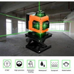 LIFCAUSAL Multifunktionaler 16 Linien Laser Level 3° Selbstnivellierungsfunktion Nivellierwerkzeug Omnidirektionaler Boden Wandaufkleber Heimwerker Werkzeug Set (Typ 2 Grün) -Angebote Fliesenleger-Werkzeug Store 63704010 3